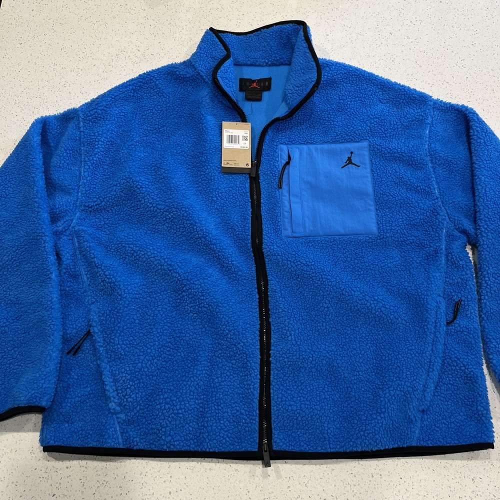 Size 2XL Nike Jordan Jumpman Full-Zip Sherpa Fleece Jacket Men's HV0778-406 NEW